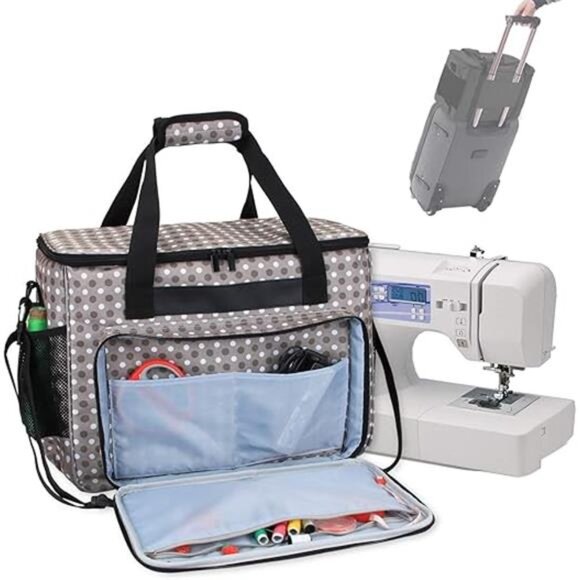 Sewing Machine Case, Carrying Tote Bag Storage Organizer Compatible - Picture 14 of 14